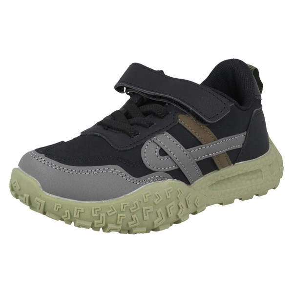 JC Dees Boys JCDees Casual Trainers With Hook And Loop Fastening N1164 - Black - Standard