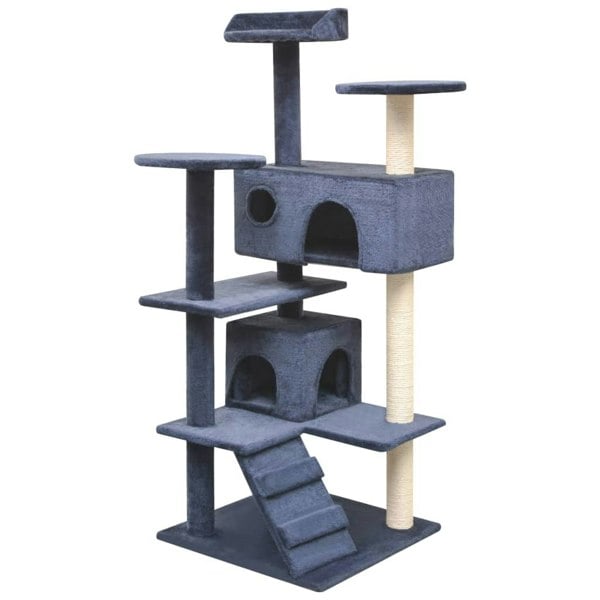 Berkfield Cat Tree with Sisal Scratching Posts 125 cm Dark Blue