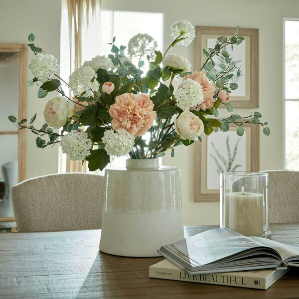 Wyld Haus Set of 3 Artificial Flowers White Garden Rose Sprays