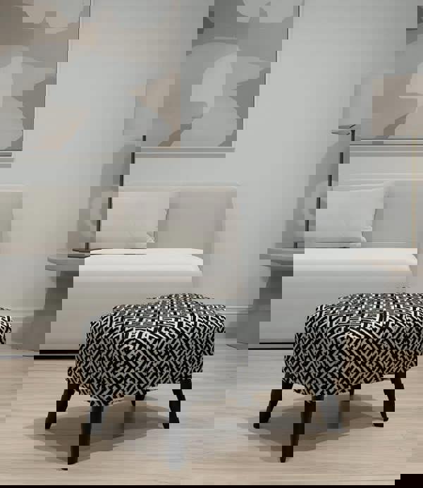 ISTOOLS Premium Eden Embossed Pattern Footstool Ottoman – Window Bay Seat & Multi-Use Coffee Table Bench (Non-Storage)