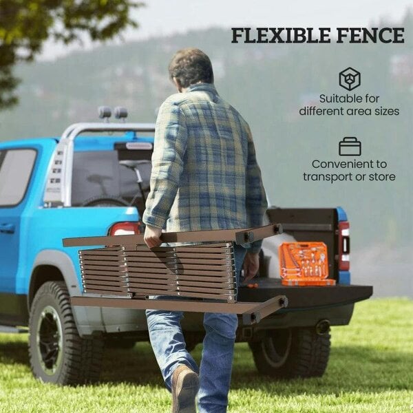 Expanding Trellis Fence, Freestanding Movable Fence, Foldable Garden Screen Panel, 250 x 103.5 cm, Dark Brown