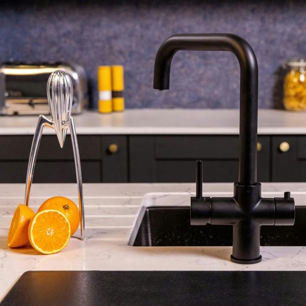 Flode Kyld 4 in 1 Instant Boiling & Cold Water Tap with Filtered Chilled Water | Matt Black Finish