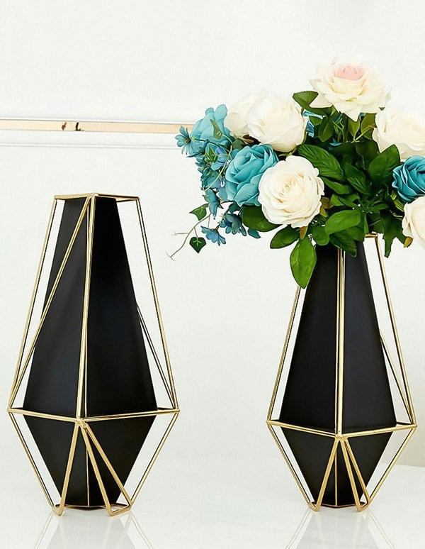 ANYHOUZ 39cm Gold Black Luxury Tabletop Home Decor Modern Art Living Room Display House Decorative Crafts Metal Ornaments