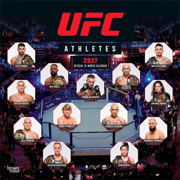 UFC Athletes Calendar 2027, Wall Calendars, Month To View, Sports, Gift