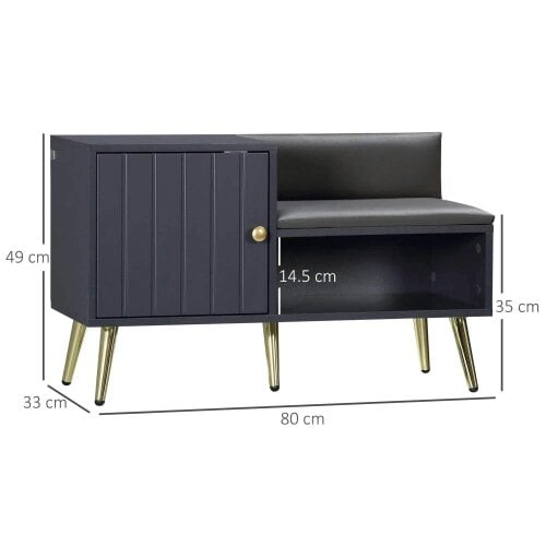 Bobobiy Shoe Storage Unit, with Padded Seat - Grey