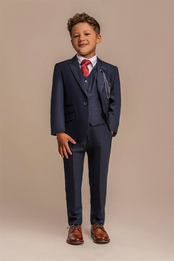 House of Cavani Boys Caridi Navy Three Piece Suit