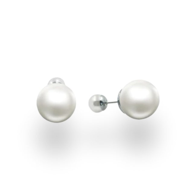 Gold Trip Pearl Double Stud Earrings