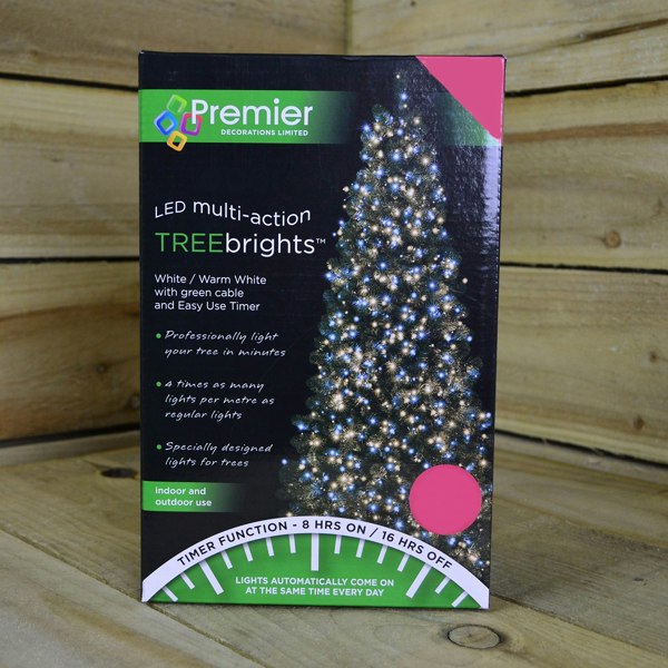 Samuel Alexander 2000 LED 50m Indoor Outdoor Christmas Multi Function Mains Operated String Lights with Timer in Cool & Warm White