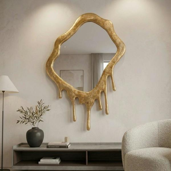 Garden Greatness Extra Large Gold Drip Aluminium Wall Mirror