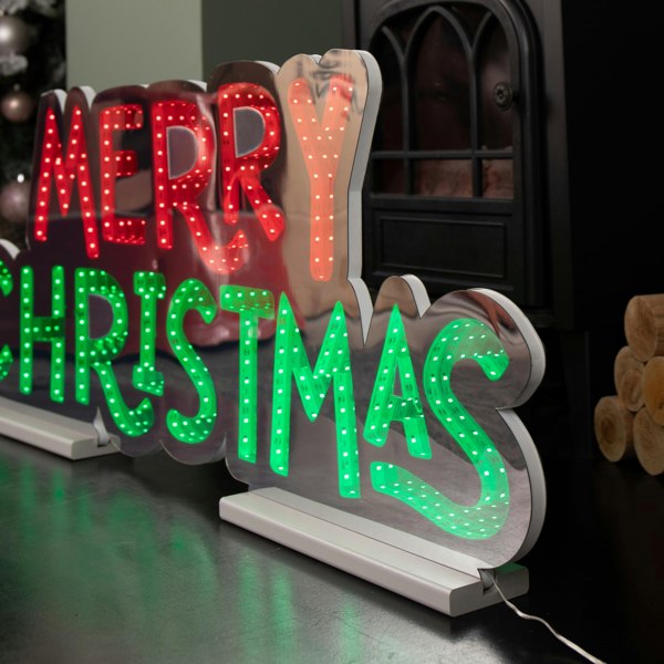 Samuel Alexander 1m Light up Merry Christmas Infinity Light Decoration with Red and Green LEDs