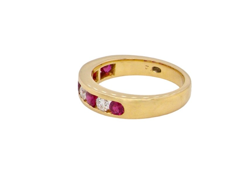 Ruby and Diamond Eternity Ring side view