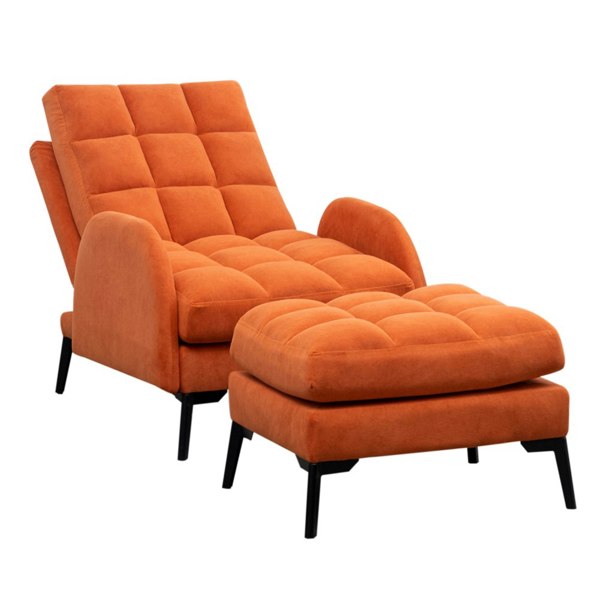 Living and Home 2 Pcs Sofa Set Modern Leisure Armchair with Footstool