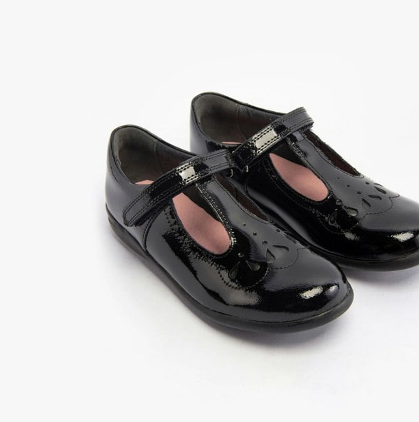 Start-Rite POPPY Girls Patent School Shoes Black
