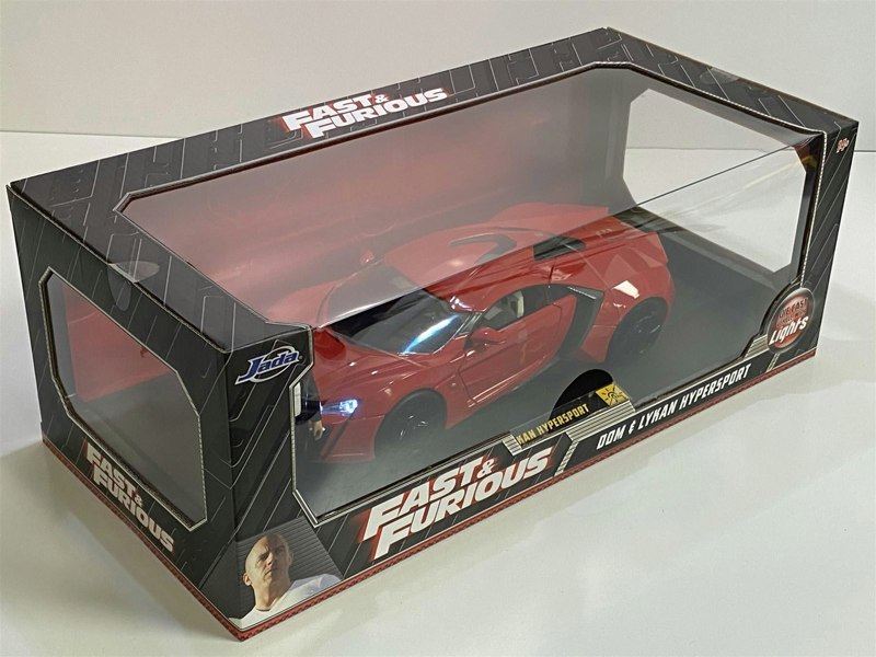 fast and furious doms 2014 lykan hypersport figure and working lights 1:18 jada 31140