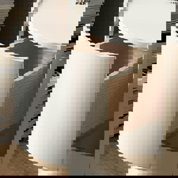 Farooq Round Bedside Table, White-Weilai Concept