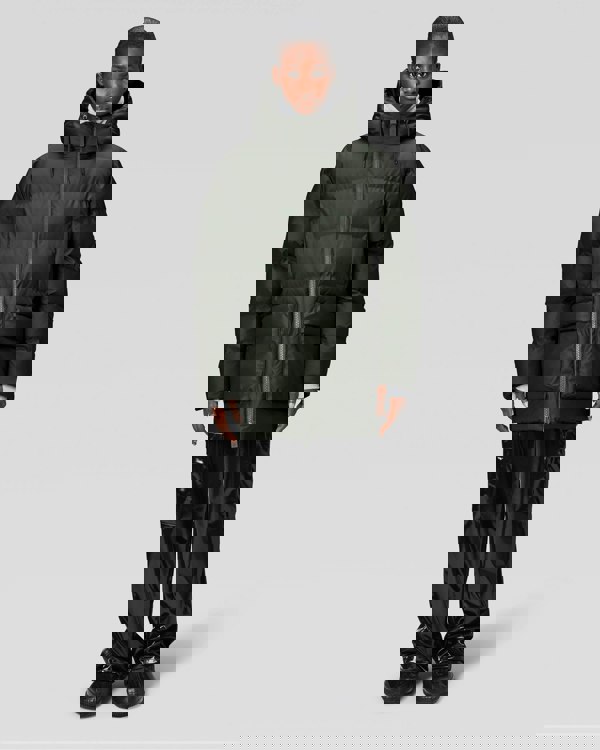 Rains Alta Long Puffer Cargo Jacket - 03 Green