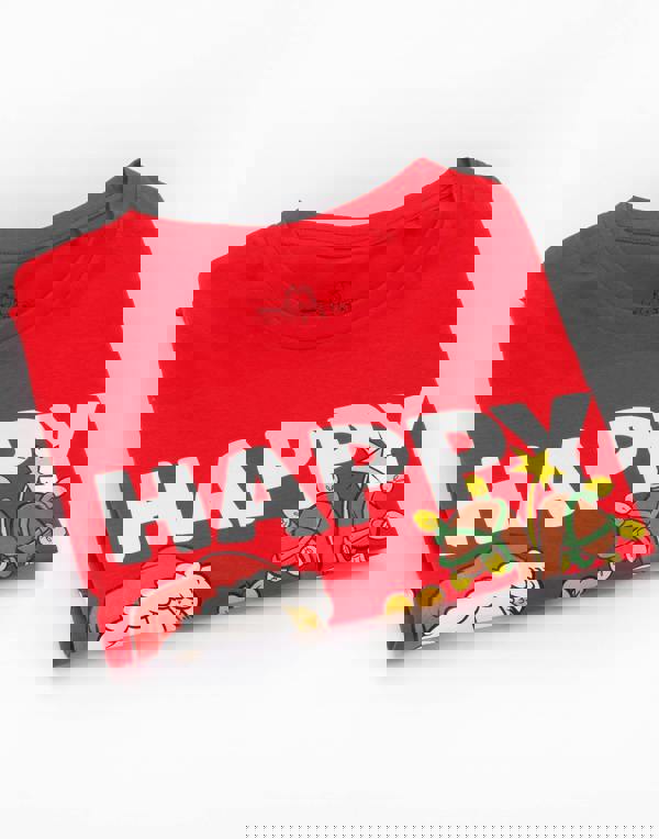 Garfield Mens Red Garfield, Odie Short Sleeved T-Shirt