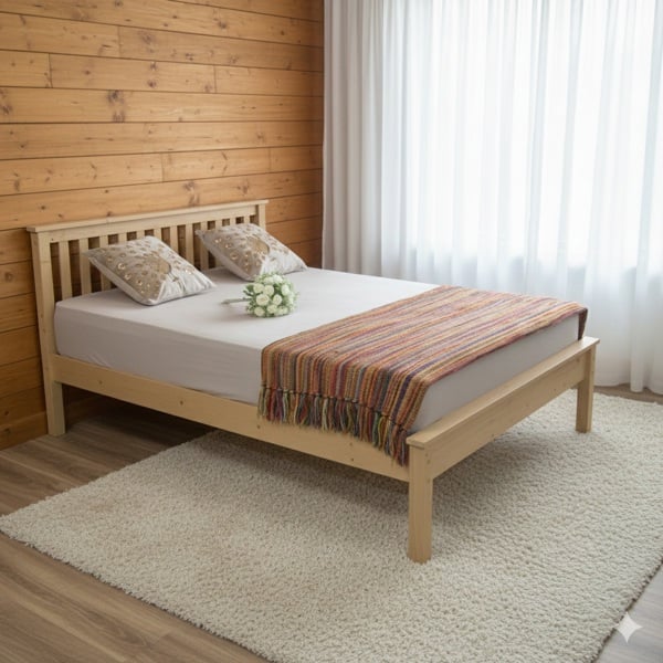 Mission TM Wiltshire Solo Pine Wooden Bed Frame - UV Waxed