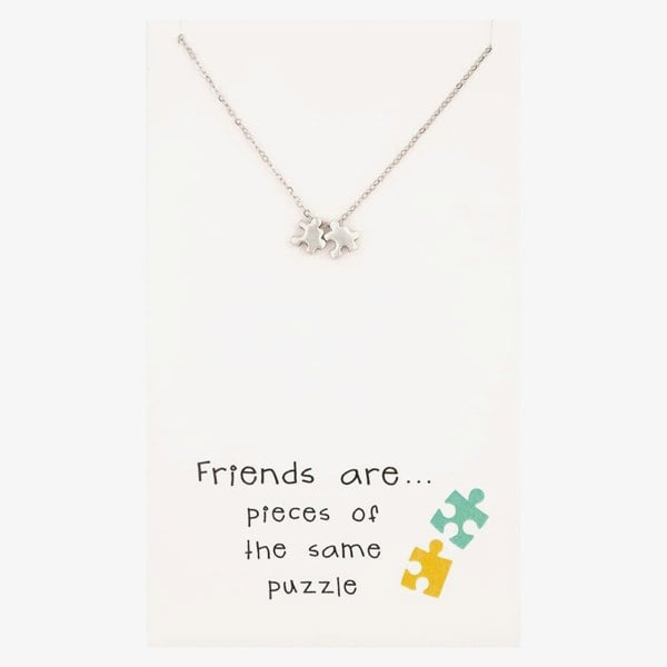 T. H. Baker Sentiments Friends are... Puzzle Pieces Necklace 15439