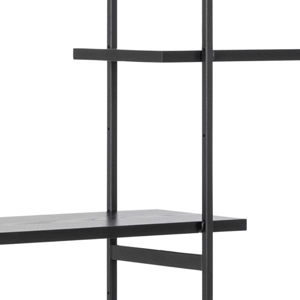 Furniture To Go Angus Bookcase with 1 Sliding Door & 5 Shelves in Black