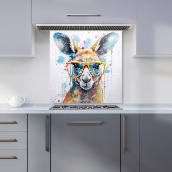 Warren Reed - Designer Splashart Kangaroo In Glasses Kitchen Splashback