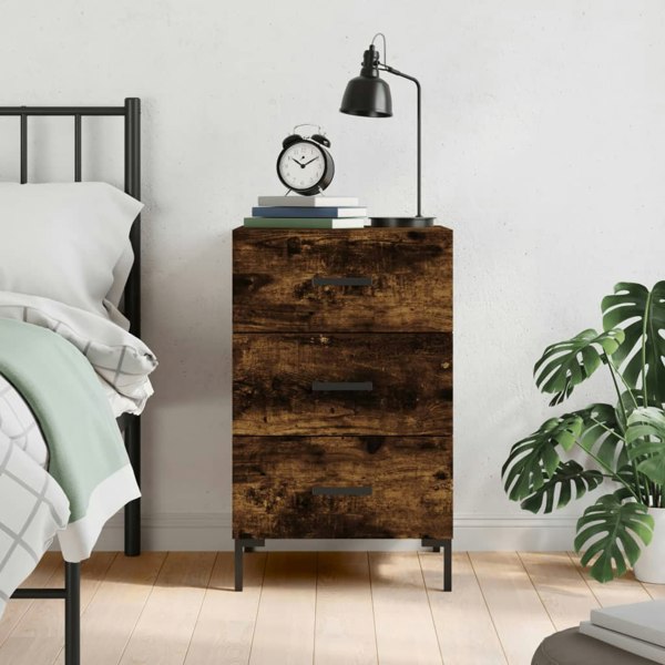 Berkfield Bedside Cabinet Smoked Oak 40x40x66 cm Engineered Wood