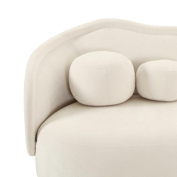 Furniture Edit Circe Cream Textured Velvet Sofa