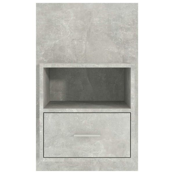 Berkfield Wall-mounted Bedside Cabinet Concrete Grey
