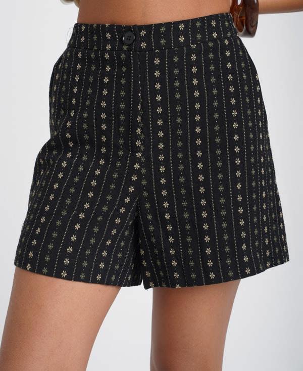 Needs No Label Black Floral Relaxed Shorts