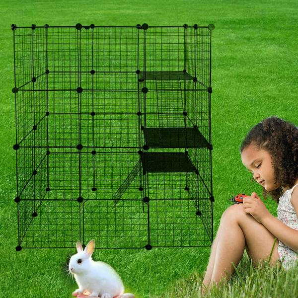 Gr8 Home Large 4 Tier Cat Cage Playpen Enclosure Pet Kitten Kennel Metal Wire Crate Box