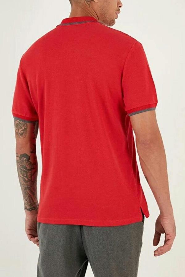 WOVCOR 100% Cotton Button-Down Regular Polo Collar Men's T-Shirt
