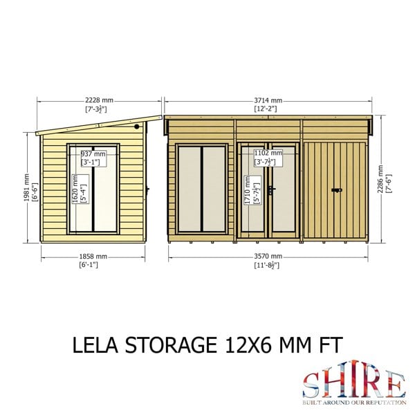 Shire Lela 12x6 Multiroom Summerhouse and Storage Shed - Best Shed