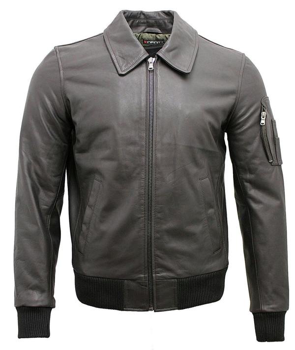 Infinity Leather Mens Cowhide Analine Leather A2 US Airforce Bomber Jacket