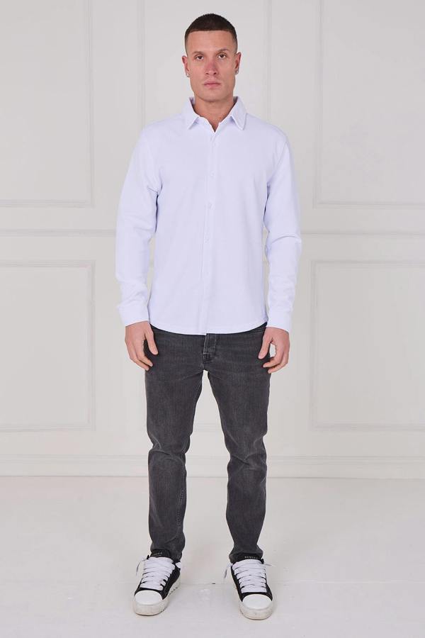 Men's Textured Button-Up Shirt