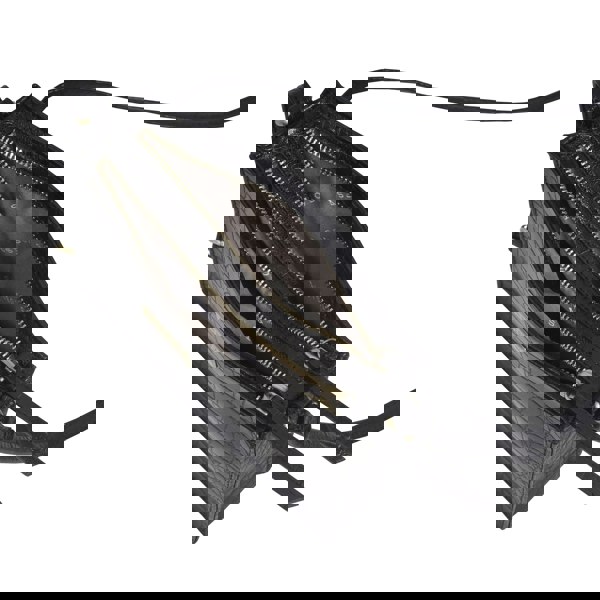 Assots London 'SUSAN' Black Croc Real Leather Rectangle Box Crossbody Bag