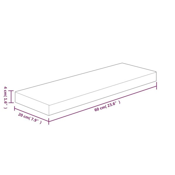 Berkfield Shelf Board 60x20x4 cm Untreated Solid Wood Oak