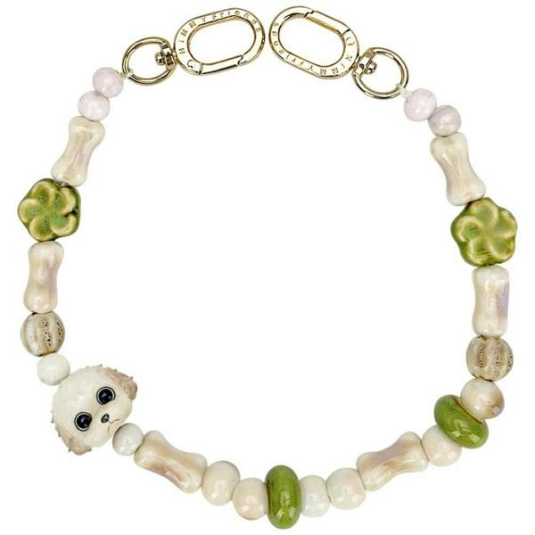 Nimmy Friends Nimmy Big Eye Cute Pet Teddy Mobile Phone Chain Bag Charm Ceramic Bracelet Brown - N-XDY-SL-014