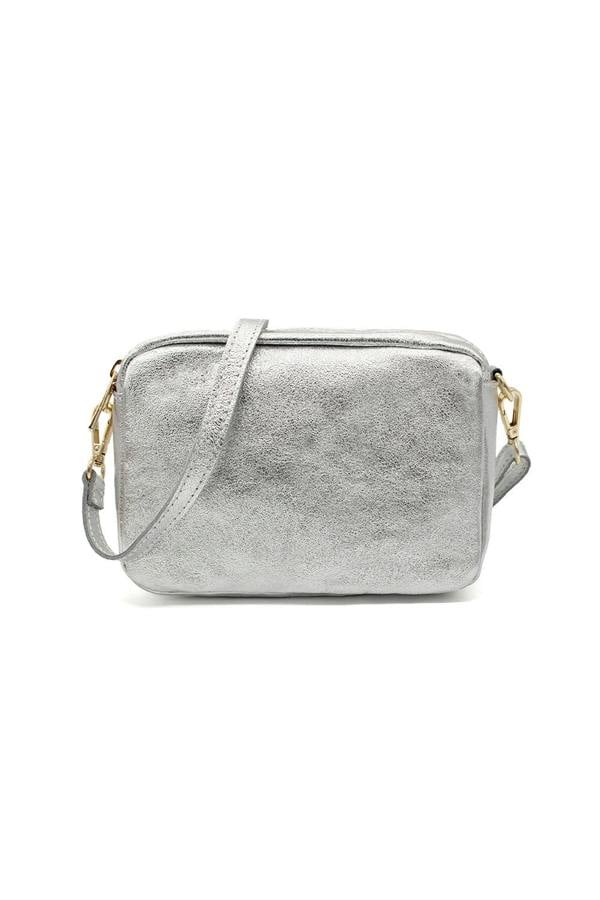 Pluspup Italian Genuine Leather Crossbody Bag with Double Zipper Compartments