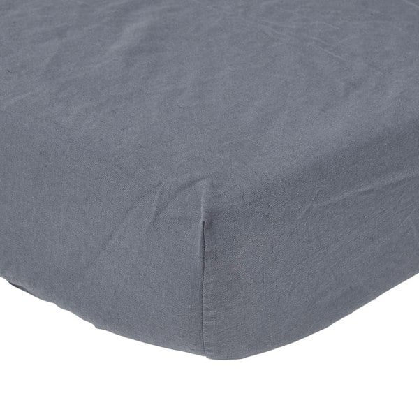 HOMESCAPES French Flax Linen Fitted Sheet – 46 cm Extra Deep