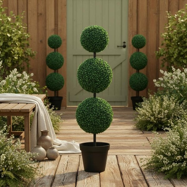 Wyld Haus Virova Artificial Green Honeysuckle Flower Plant With Curved Stems In Pot For Indoor Use
