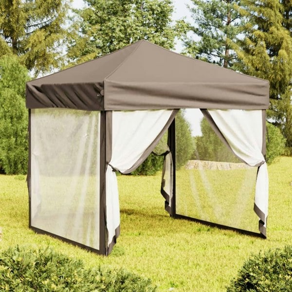Berkfield Folding Party Tent with Sidewalls Taupe 2x2 m