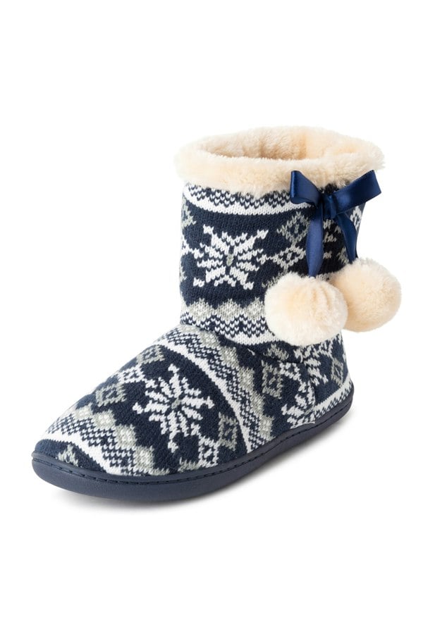 VIVA Polar Women's Memory Foam Pom Pom Winter Faux Fur Cosy Slippers