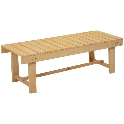 Wyld Haus Liveba 110cm Fir Wood Natural Backless 2 Seater Garden Bench Set With Slatted Seats