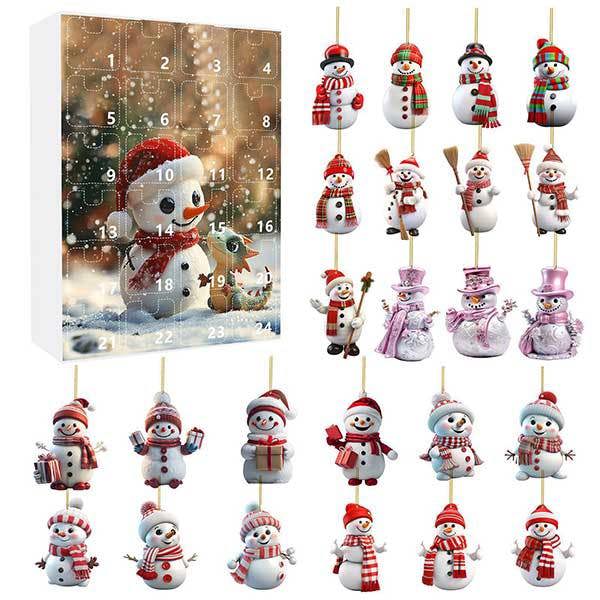 Leaper Cute Snowman Acrylic Ornament Christmas Countdown Advent Calendar