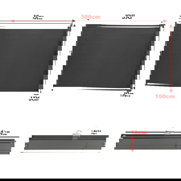 Side Awning Retractable Outdoor Privacy Screen for Garden Balcony Terrace Awnings Living and Home Dark Gray Length 300 cm x Height 100 cm