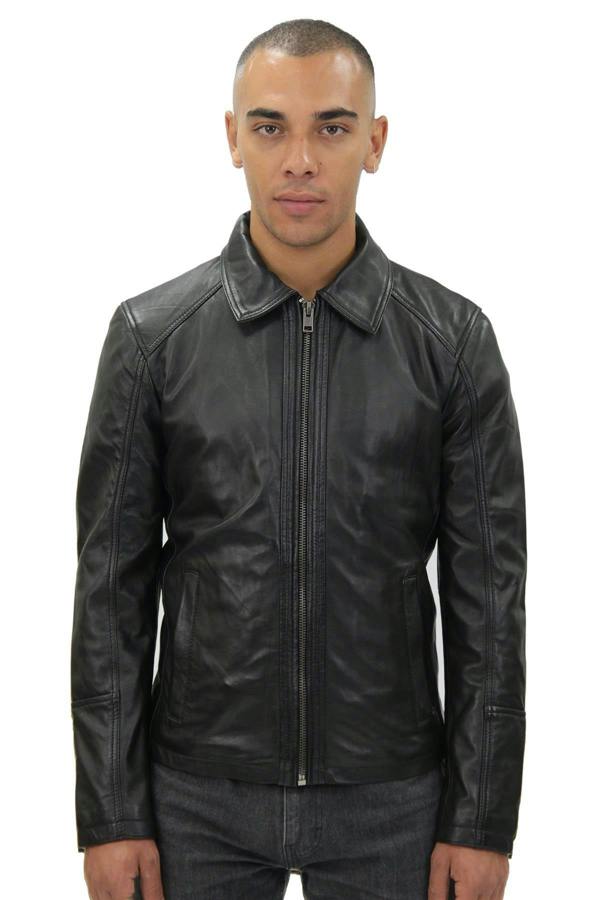 Infinity Leather Mens Smart Classic Harrington Leather Jacket-New York