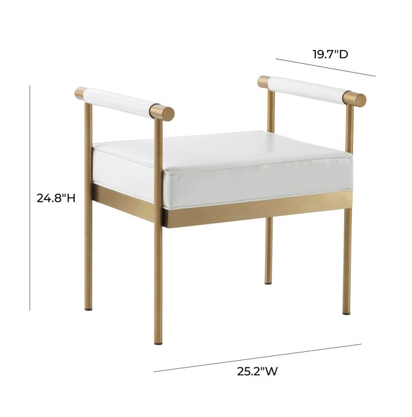 Furniture Edit Diva White Performance Vegan Leather Bench