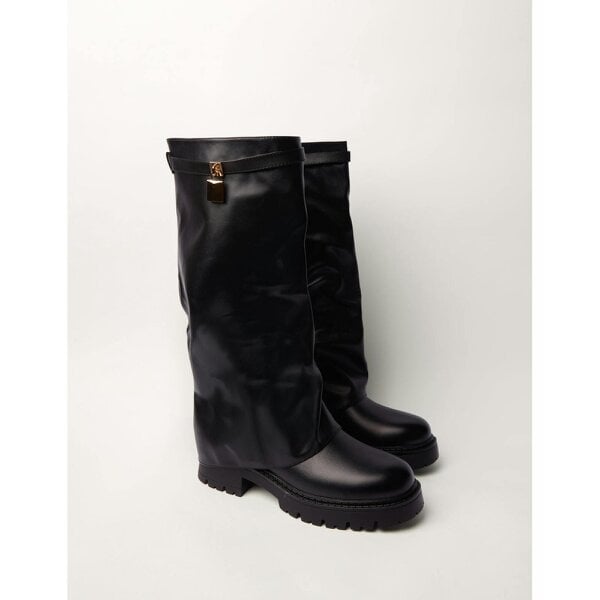 Blue Vanilla Chunky Buckle Detail Knee High Boots