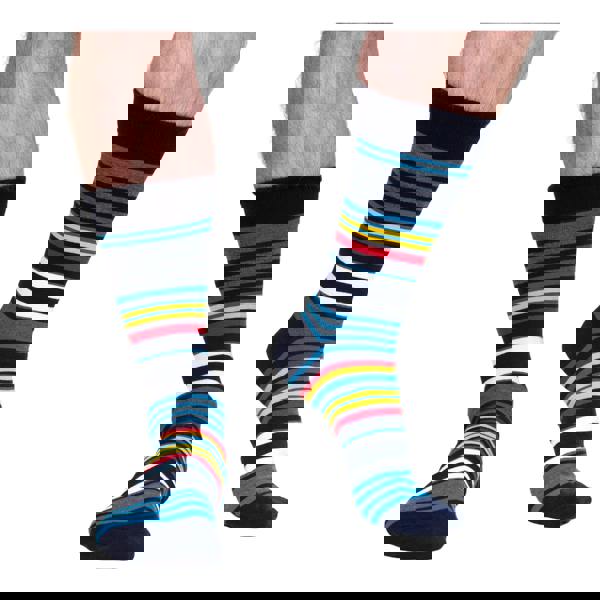 Jemsox 5-Pack Multi Stripe Socks – Organic Cotton Crew