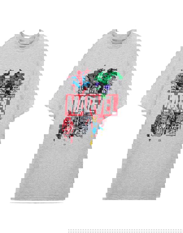 Marvel Mens Grey Comic Style Short Sleeved T-Shirt